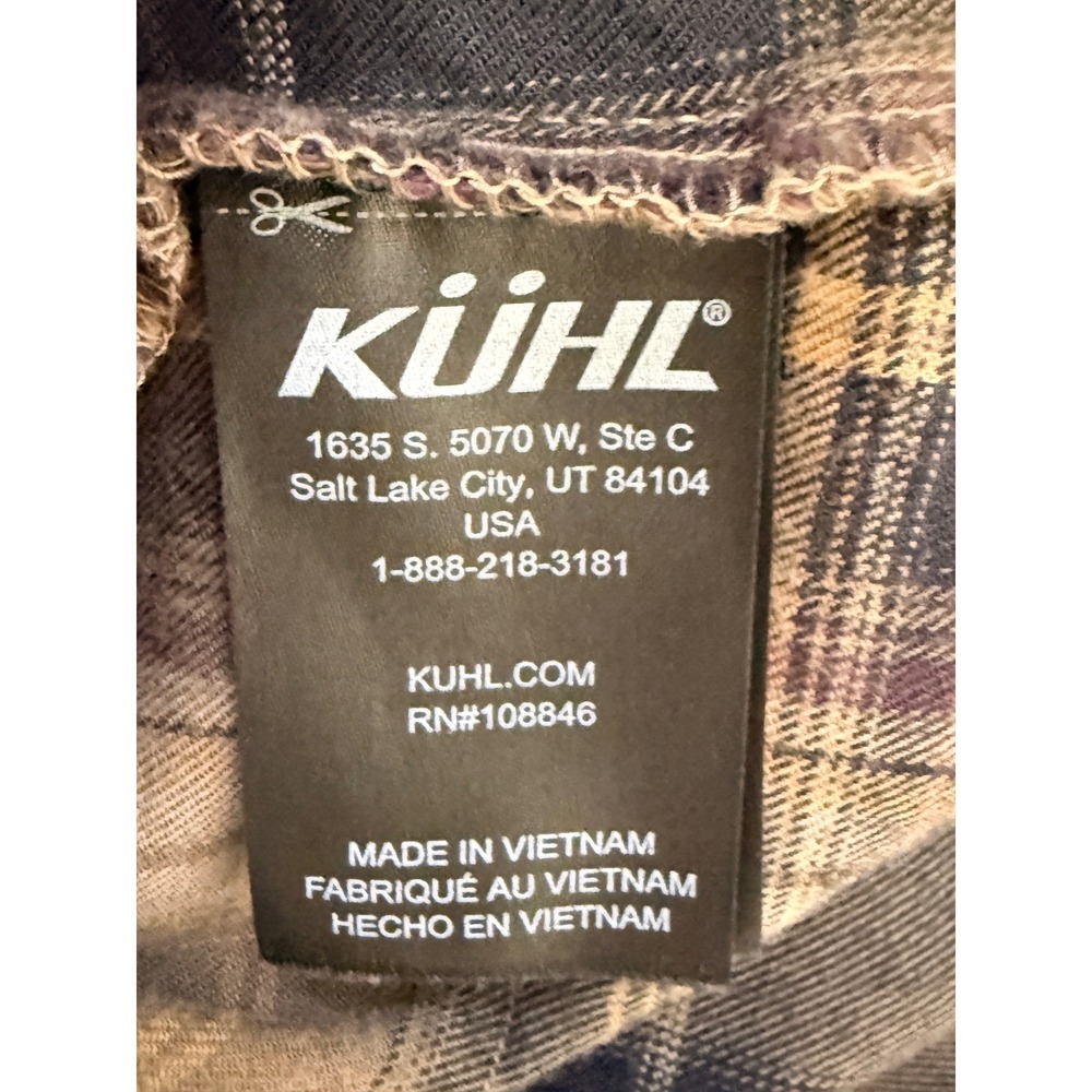 Kuhl Mens ‎ Plaid Button Down Shirt Brown Long Sleeve Size XL Hiking Outdoor - Picture 11 of 12
